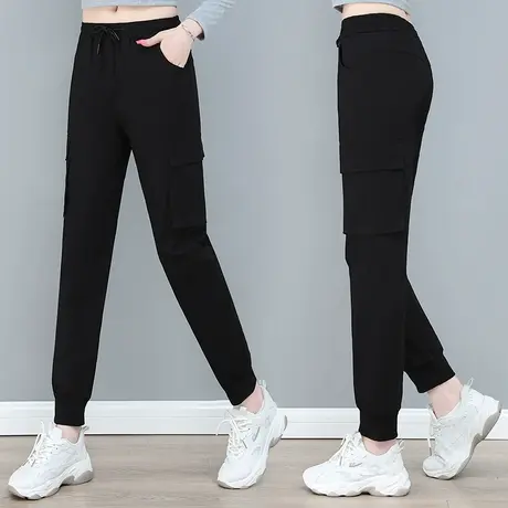 恋上17号女士休闲裤女秋2023年新款时尚洋气休闲百搭纯色高腰卫裤图片