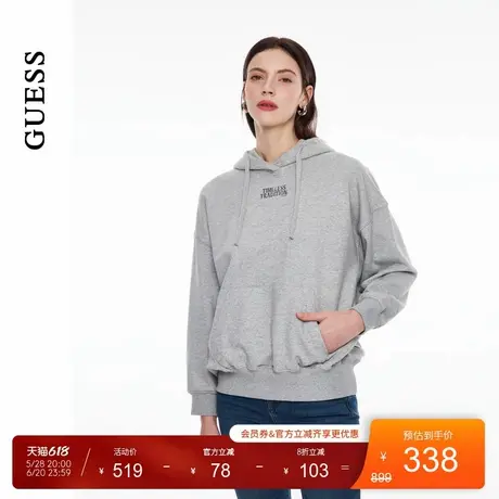GUESS女士舒适运动休闲风抽绳连帽长袖卫衣-YO3K4400商品大图
