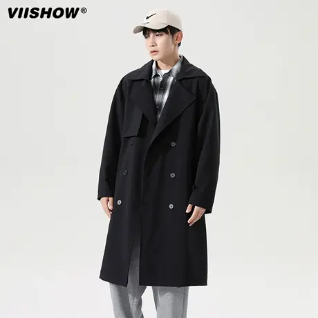 VIISHOW风衣外套男装春秋韩版潮流痞帅高级感英伦大衣中长款披风图片