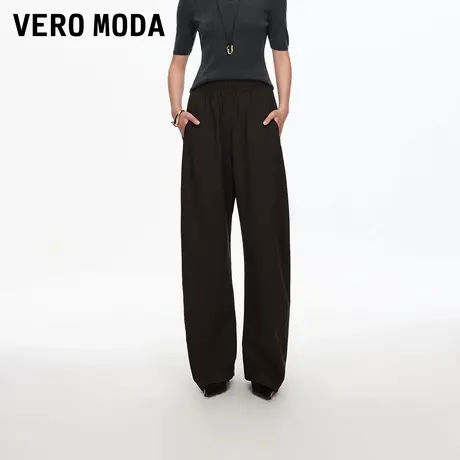 Vero Moda休闲裤2025秋季新款纯色松紧腰宽松百搭香蕉裤3253PL007图片