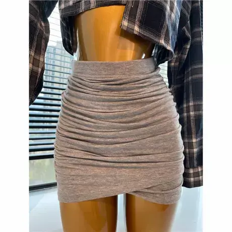 现货 韩国东大门高腰褶皱超级翘臀显身材短裙东大门新款半身裙商品大图