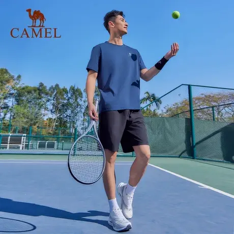 骆驼运动速干T恤男2025夏季短袖百搭薄款圆领宽松休闲户外上衣图片