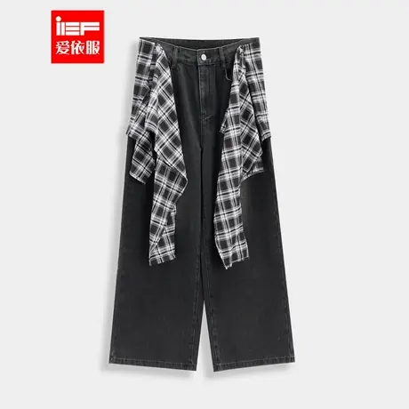 IEF/爱依服2025夏季新款美式休闲个性辣妹气质通勤百搭牛仔阔腿裤商品大图