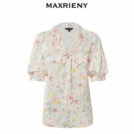 【奥莱】MAXRIENY欧式园艺风翻领印花衬衫夏日碎花上衣商品大图