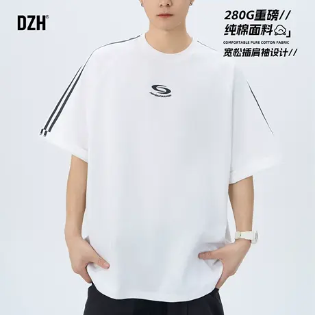 青少年美式运动短袖t恤男夏季插肩袖半袖五分袖上衣体恤2025新款商品大图