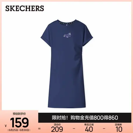 斯凯奇针2025年新款夏季连衣裙女舒适时尚潮流显瘦休闲运动直筒裙商品大图