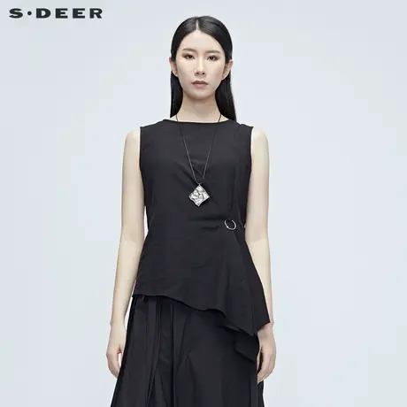 sdeer  圣迪奥女装无袖不规则T恤S20280307图片
