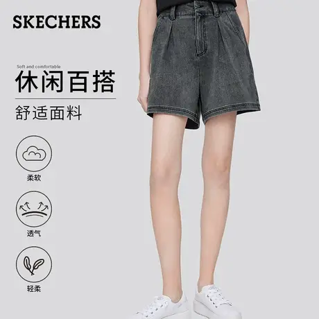 Skechers斯凯奇2025年夏季新款女装潮流时尚短裤显高显瘦牛仔裤商品大图