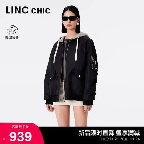 LINC金羽杰短款轻薄羽绒服女2023新款夹克外套女秋冬款Y23802112图片