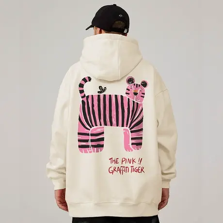 2025新款加肥加大码连帽美式重磅胖子男装宽松加绒卫衣纯棉秋冬款商品大图