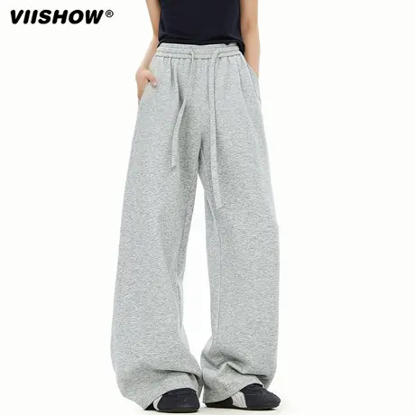 VIISHOW美式弯刀卫裤男女宽松慵懒风垂感休闲裤百搭直筒拖地裤子图片