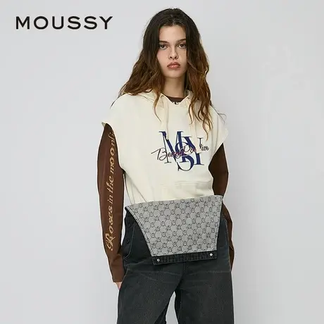 MOUSSY 夏季新品美式学院风运动无袖连帽卫衣女028HAZ90-0421商品大图