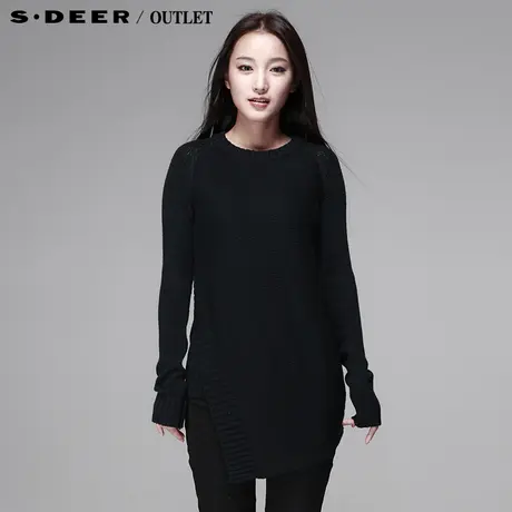 【新品】sdeer圣迪奥 专柜正品女装冬设计感圆领女士毛衣3483591图片