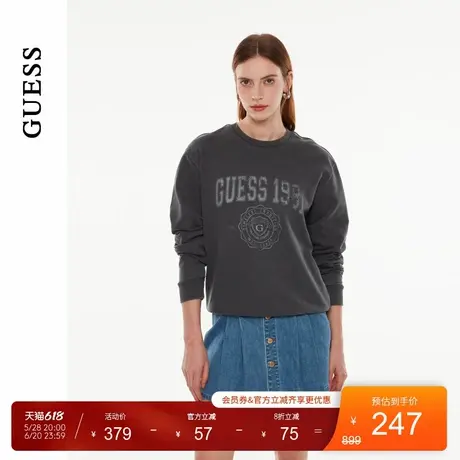 GUESS男女同款潮流字母图案圆领套头卫衣-MO3K9442K商品大图