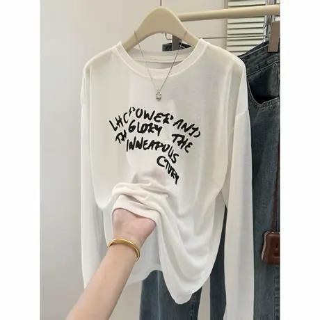 ins超火时髦空调罩衫上衣女夏季宽松韩版薄款微透长袖防晒衫T恤潮商品大图