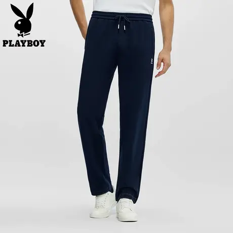 花花公子官方新款松紧腰抽绳宽松休闲裤男舒适微弹运动长裤子春季图片
