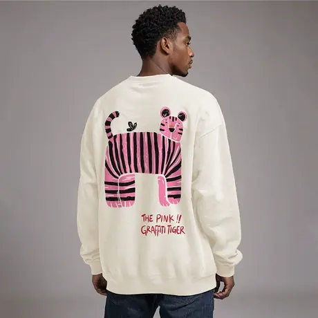 2025潮牌重磅美式情侣圆领胖子加肥加大码卫衣男纯棉高街早春秋季商品大图