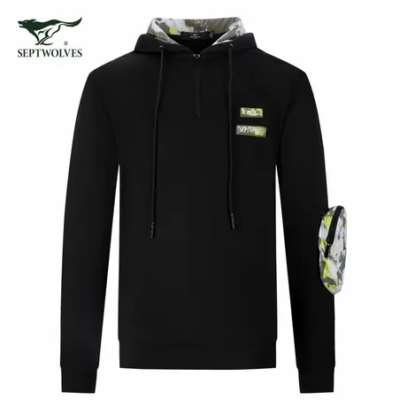 七匹狼连帽卫衣2025年秋季新款男士中青年商务休闲套头连帽卫衣图片