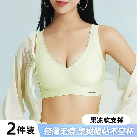 果冻条内衣女夏季天薄款大胸显小胸聚拢防下垂无痕2023新款文胸罩商品大图