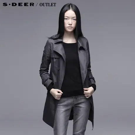 sdeer圣迪奥春新款英伦单排扣基本款风衣外套3381839图片