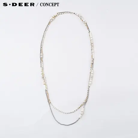 【新品】sdeer圣迪奥专柜正品女装优雅愫白层次组合项链S15384307图片