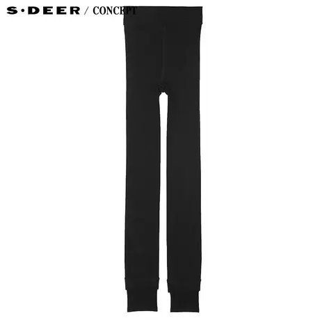 【新品】sdeer圣迪奥女装亲肤弹力加绒打底裤S15384705图片