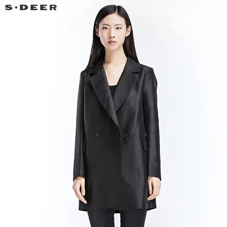 sdeer圣迪奥2018秋休闲两穿式宽松西装外套S17181816图片