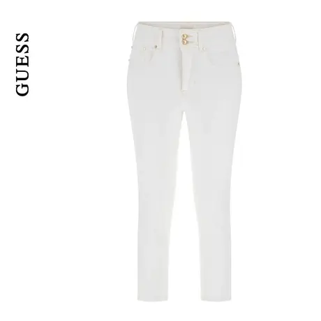 GUESS女士时尚高腰直筒修身纯白牛仔裤-W4GA80D4PV3商品大图