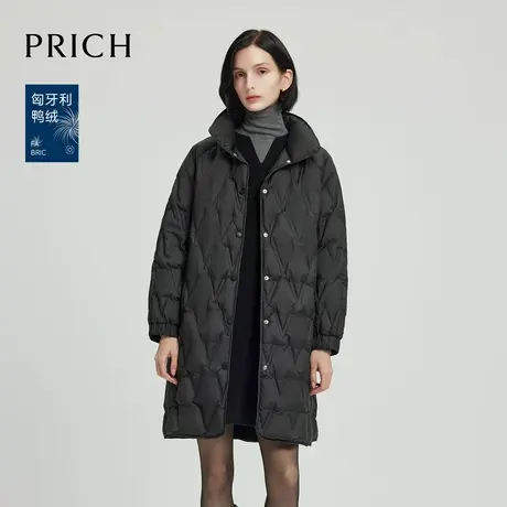 【匈牙利鸭绒】PRICH经典菱格羽绒服2024冬季新款轻薄保暖外套女商品大图
