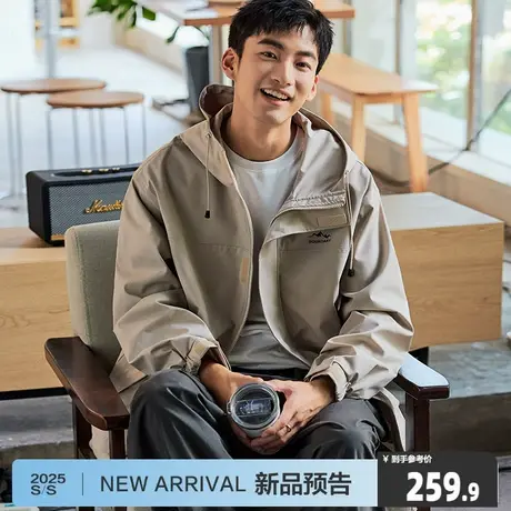 【防水】唐狮春秋季新款外套男户外休闲连帽春秋冲锋少年上衣男士商品大图