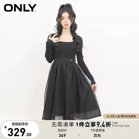 ONLY奥莱2023夏季新款百搭设计感潮流圆领针织连衣裙女图片