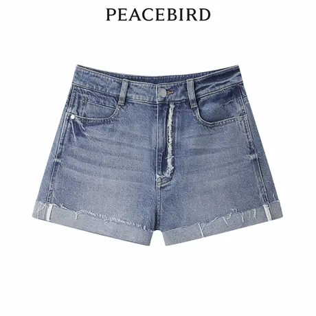 太平鸟2024年夏季新款星星翻脚口牛仔短裤A3HBD2402图片