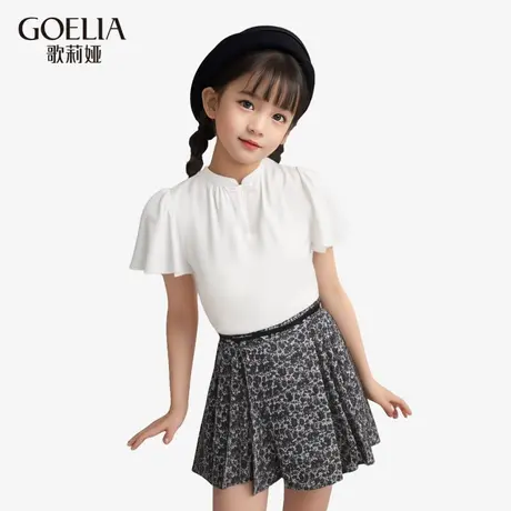 歌莉娅春季新品二醋酸新中式女童短袖上衣1C2R3I13C商品大图