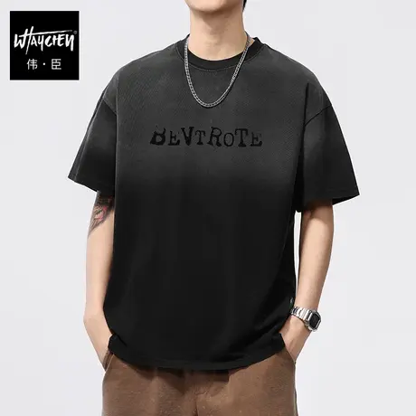 伟臣大码男款加肥加大纯棉T恤胖子男士夏季加肥加大运动休闲短袖商品大图