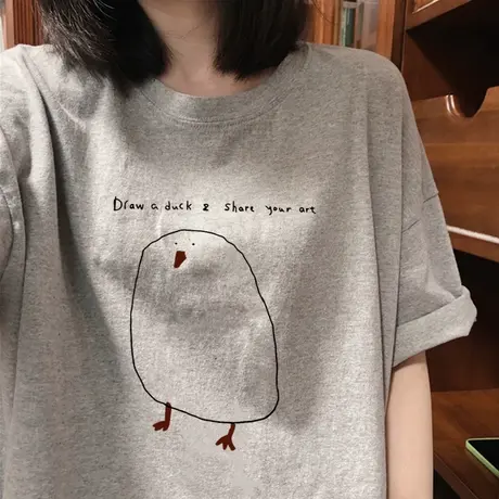 港味纯棉300斤大码复古chic短袖t恤女夏季2025设计感胖mm宽松上衣商品大图