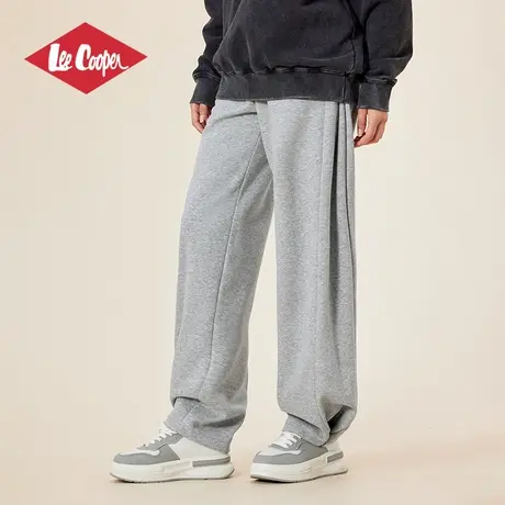 Lee Cooper休闲裤女士2025新款春季宽松直筒潮流灰色运动阔腿长裤图片