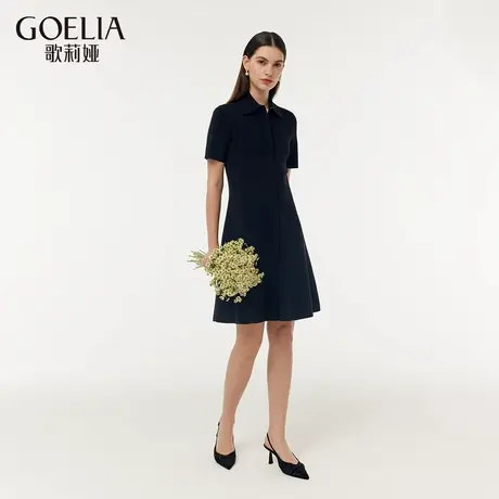 歌莉娅春季新品拉链翻领连衣裙1E3L4G590商品大图