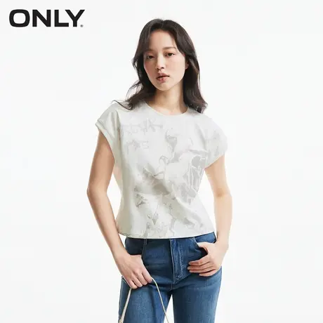 ONLY奥莱夏季潮流时尚百搭印花圆领无袖短款T恤女|124101058图片