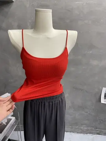 chao百搭～气质紧身小吊带背心女螺纹打底衫白色内搭短款上衣夏新图片