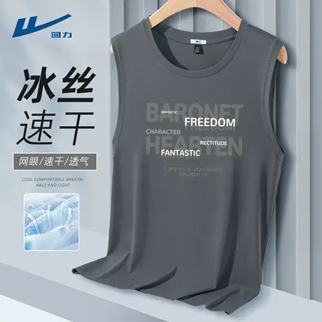 回力背心男款夏2025新款速干网眼坎肩男生健身无袖t恤男夏季薄款D图片