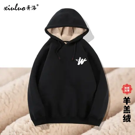 秀洛易烊千玺衣服羊羔毛外套2020新款冬季加绒加厚羊羔绒卫衣商品大图