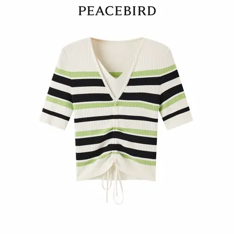 【商场同款】太平鸟女装年秋季新款条纹线套衫A1EED3201商品大图