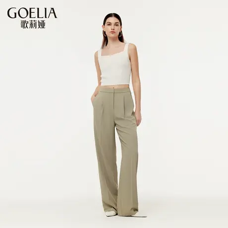 歌莉娅春季新品四面弹阔腿直筒裤1E2C1D140商品大图