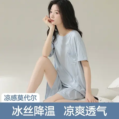 南极人睡衣女夏天莫代尔夏季短袖短裤家居服套装可外穿2023年新款图片