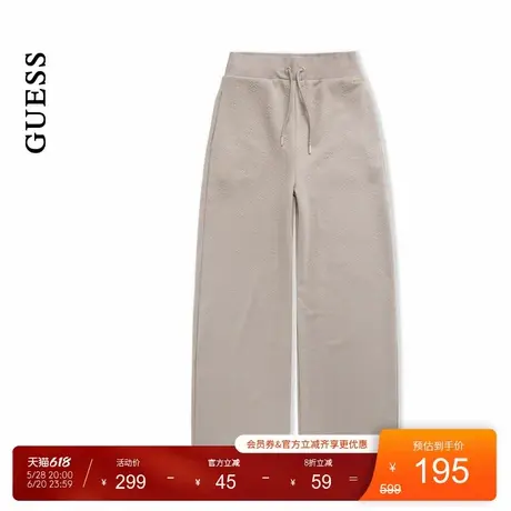 GUESS女士简约慵懒风暗纹印花休闲长裤-V4BB02KCHR2商品大图