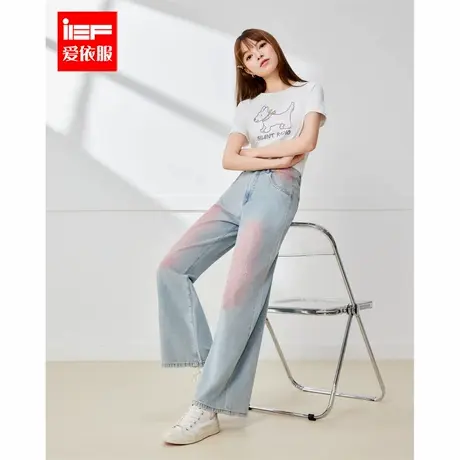 IEF/爱依服裤子2025夏季新款美式潮酷个性辣妹气质百搭牛仔阔腿裤商品大图