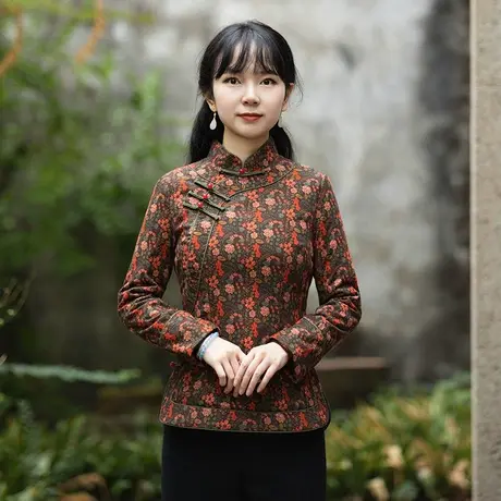 唐装女棉袄冬季加厚保暖改良棉衣棉服中式盘扣上衣外套中国风女装商品大图