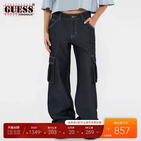 GUESSOriginals25年新款春季女士百搭阔腿水洗牛仔裤-W5RG19D5L40商品大图