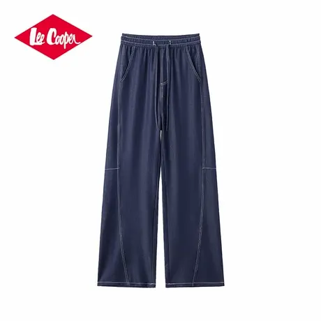 Lee Cooper/李库珀 明线设计垂感直筒牛仔裤女宽松阔腿水洗休闲裤图片