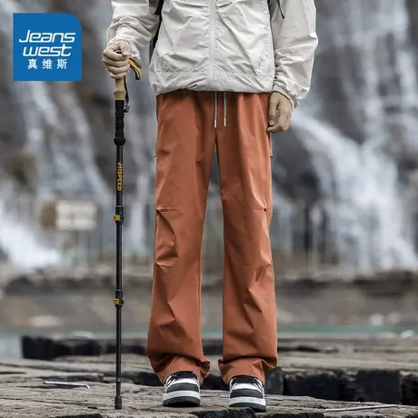 WX真维斯男装2025春季新款时髦复古气质伞兵裤美式男款工装休闲裤商品大图